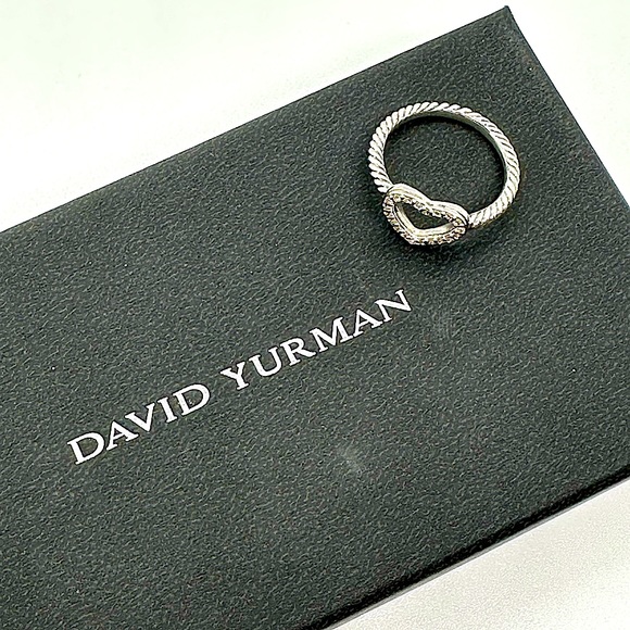 DAVID YURMAN Sterling Silver 925 Classic Cable Heart Ring Size 8 - Picture 10 of 10